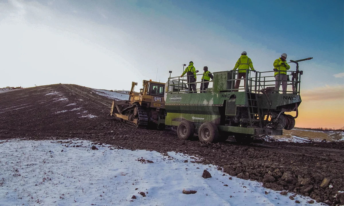 CAPS application equipment at a landfill